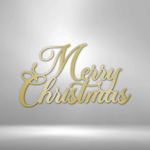 Merry Christmas ScriptSteel Sign Laser Cut Powder Coated Home & Office Metal W